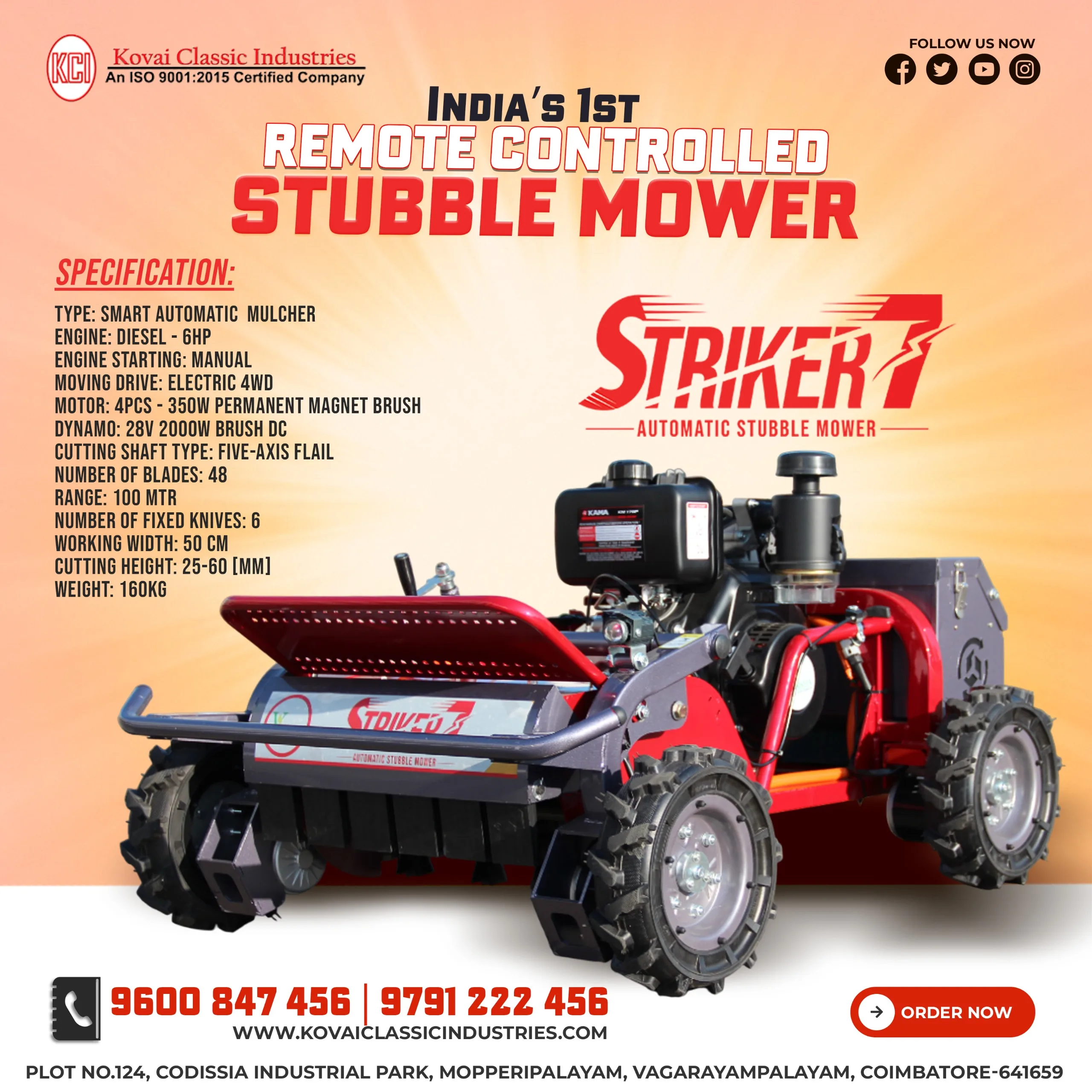 Remote Controlled Stubble Mower
